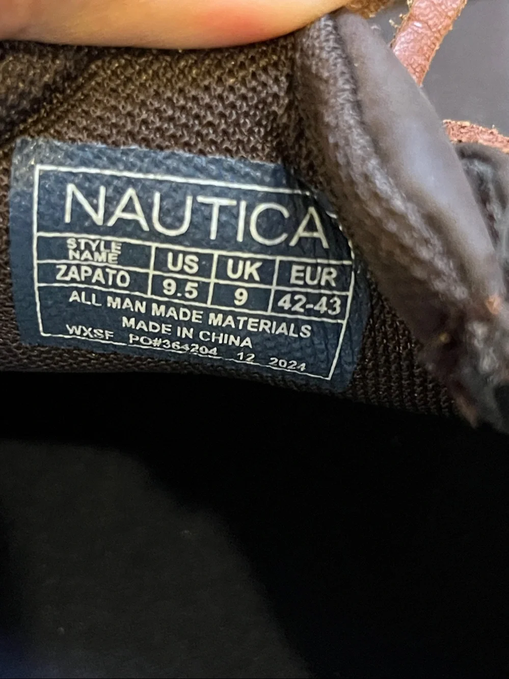 Nautica Men’s Zapatos Coffee Brown Cushion Relief Lace-Up  Boat Shoe Size 9.5